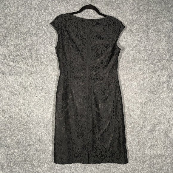 Tahari Womens Black Stylish Square Neck Sheath Dress Size 8 - Picture 5 of 11
